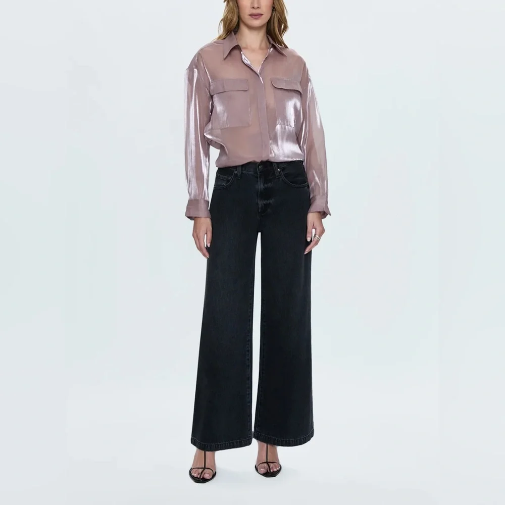 Pistola Miranda Sheer Shirt - Pink Plum - Picture 2 of 5
